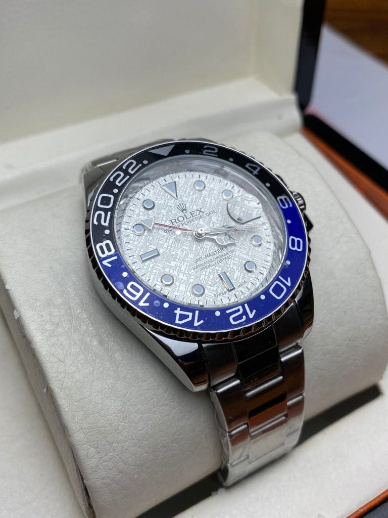 Rolex GMT Silver Chain Black/Blue